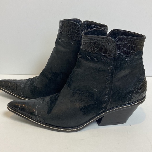 Donald J. Pliner Western Couture Collection Zip-up Ankle Boots Sz 7.5 Rodeo - Picture 1 of 16